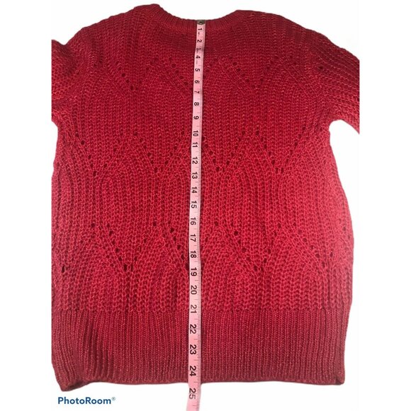 Abercrombie & Fitch Women's Size Large Sweater With Diamond Pattern Red New - Picture 12 of 12